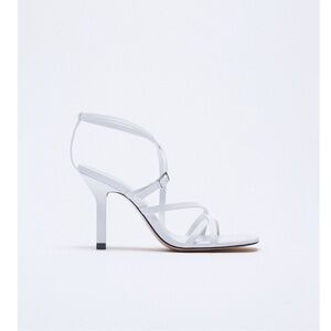 ZARA LEATHER HIGH HEEL STRAPPY SANDALS